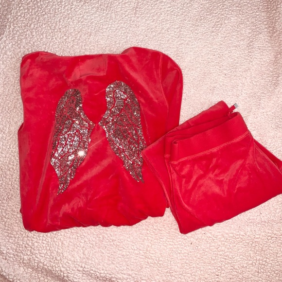 Victoria's Secret Pants - Victoria’s Secret Angel Velour Pant Set. Red